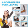 HUIEYE 5 PièCes Plumeau PoussièRe Microfibre avec PoignéE en Acier Inoxydable Lavable RéUtilisable Nettoie Coins PoussièRe Longu