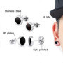 8 Paire Hommes inoxydable Boucles d'oreilles en acier, 8 mm boucles d'oreilles clip émail lunette ronde piercing oreille piercin