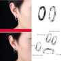8 Paire Hommes inoxydable Boucles d'oreilles en acier, 8 mm boucles d'oreilles clip émail lunette ronde piercing oreille piercin