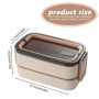 WANDGU Bento Boîte à déjeuner pour adultes : 1400 ml, empilable, à 2 étages, avec compartiments, boîte à bento pour enfants, ant