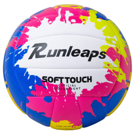 Runleaps Ballon de volleyball de plage officiel taille 5 souple et imperméable en polyuréthane pour intérieur, extérieur, piscin