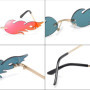 Smavles Lunettes de Soleil en Forme de Flamme 3 Pièces Party Lunettes,Lunettes de Fête Sans Monture Unisexe Montures de Lunettes