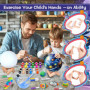 NLMWTI 2 en 1 Kit Peinture Enfant avec Lampe de Lune, Veilleuse 3D avec Figurines Spatiales, Kit D'artisanat Créatifs Cadeau Fil