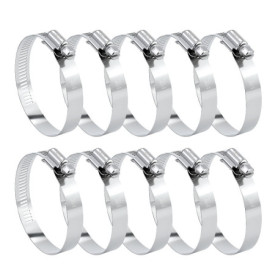 Lot de 10 colliers de serrage réglables en acier inoxydable - 46-70 mm - Pour voiture, industrie, connexion et sécurisation des 