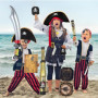 BOBOZHONG Accessoires de Costume de Pirate,3 Pièces Pirate Accessoire,Cache-Oeil Télescope Boussole,Ensemble D'Accessoires de Co