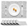 Dyaucwpo 6 Pièces Set de Table, Set Table Plastique PVC, Sets de Table Lavables, PVC Dessous de Table Résistant, Antidérapants F