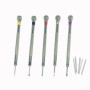 Lot de 5 tournevis à tête plate avec une plage d'ouverture de 0,08 mm à 2,0 mm, adaptés pour la réparation de montres, le démont