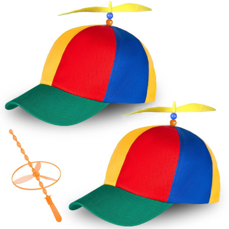 Uirheurd 2pcs Casquette Helice Casquette à Hélice Classique Chapeau Rigolo Colorée Casquettes De Baseball à Hélices Libellule Dr