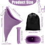 Portatif Urinoir Debout Réutilisable pour Femme Silicone Entonnoir RandonnéE Toilette Camping, La Couleur Violette