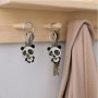 Zwenjuan Porte-Clés Panda,2 Pièces Porte-clés en métal,Cadeau Panda,Porte-clés Animaux Panda Bear Porte-clés Pendentif en métal,