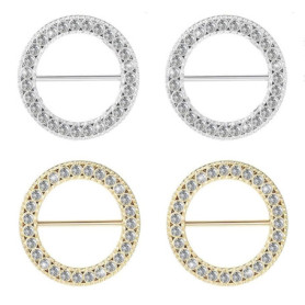 Taille Boucle Cravate Pin Clips,4 pinces T-Shirt Clips Anneau Clip pour Femmes Taille Boucle Cravate Pin Clips Écharpe Boucles C