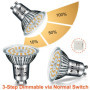 EACLL Ampoules LED GU10 10W, Blanc Chaud 2700K 850lm Équivalent 110W Halogène, Lot de 2, Dimmable 3 Niveaux de Luminosité via In