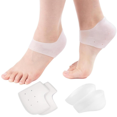 Poraceous Protège Talon Silicone Respirant, Manches de Talon en Silicone, Amorti Antichoc Gel, pour Soulager la Douleur, Fasciit