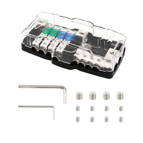 QWORK Bloc de distribution de camping car, mini boîte à fusibles ANL, pour voiture, bateau, fourgonnette, SUV, camion