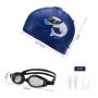 1 Bonnet De Bain pour Enfants, 1 Masque De Natation, 1 Pince-Nez, 1 Paire De Bouchons d'oreilles, Bonnet De Bain Élastique pour 