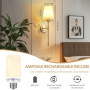 Gaethra Applique Murale Sans Fil, E27 Lampe Murale Sans Fil Rechargeable, Applique Murale Rechargeable avec Télécommande, Lampe 