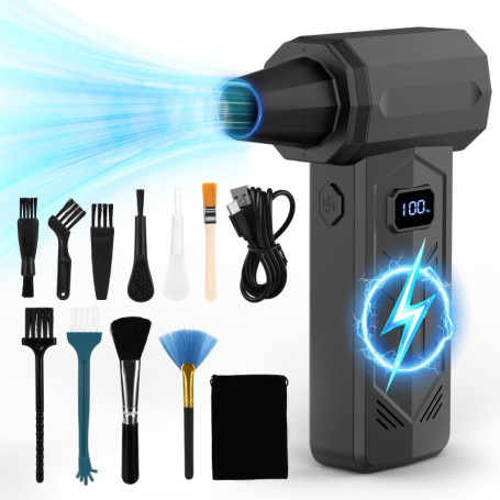 Sprifityy Souffleur Air Comprimé,130000 TR/Min de Pulvérisation d’Air Comprimé,Dépoussiéreur Électrique avec Éclairage Assistanc