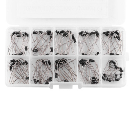 Kit assortiment de diodes 10 value 100 pièces, kit électronique professionnel 100 pièces 10 values ???Rectifier Diode Assortimen