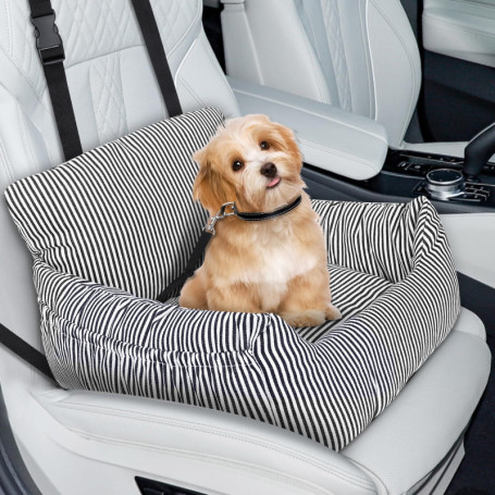 Otauoaea Siege Auto Chien Petite Taille, Panier Voiture Sûr et Confortable, Avec Coussin Dehoussable et Lavable, Laisse de Sécur