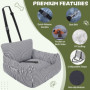 Otauoaea Siege Auto Chien Petite Taille, Panier Voiture Sûr et Confortable, Avec Coussin Dehoussable et Lavable, Laisse de Sécur
