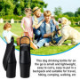 Gourde pour chien - 750 ml - En acier inoxydable - Pliable à 180° - Portable - Pour la marche, le camping, les parcs - Noir