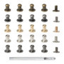 CLKE 100 Pcs Rivets pour Cuir en Métal, Rivet à Visser,Bouton de Col à Vis,Avec Pince Perforatrice,Outils de Fixation et Réparat
