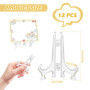 UKOFEW 12 Pièces Support de Chevalet en Plastique, Plastique Transparent Chevalets, Plaque de Support Transparent pour Décoratio