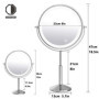 TUSHENGTU 9" Miroir de Maquillage grossissant x 10 avec lumière LED Rechargeable, Hauteur réglable de, Miroir de Rasage sur Pied