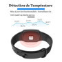 Feloyal Bracelets Anti-moustiques Affichage de la Température Corporelle Montre Anti-Moustiques Rechargeables par USB étanches à