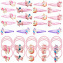 Lot de 20 barrettes à cheveux pour fille - Avec 20 élastiques à cheveux brillants - Licorne - Pinces à cheveux mignonnes - Pince