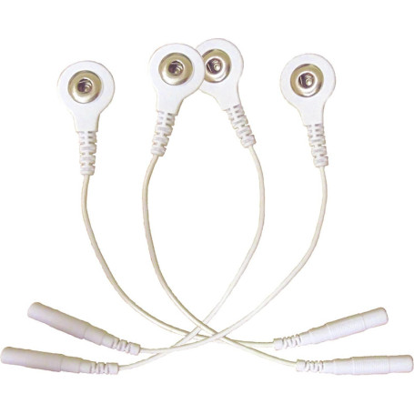 Tens Lot de 4 câbles de raccordement pour électrodes TENS, 2 mm, pour machines Tens