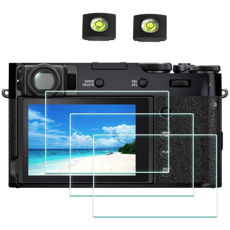 ULBTER Film de Protection d'Ecran pour Fujifilm X100VI X100V Fuji Film X-100VI X-100V et Housse de Sabot, Protecteur Verre Tremp
