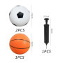 ZBHDEYG Lot de 2 mini ballons de football et 1 mini ballon de basket-ball avec 1 tube gonflable, pour bébé, petit ballon de foot