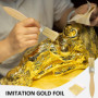 ZBHDEYG Lot de 250 Feuilles de Papier doré, 1 Pinceau, 1 Pince à épiler, décoration de gâteau, kit de Feuille d'or, Accessoires 