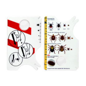 HDGSAFD Lot de 2 cartes anti-tiques avec loupe, attrape-tiques pour animaux de compagnie, tableau de graduation des tiques, outi