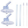 Lot de 2 Pailles de Rechange pour Bouteilles d'Eau - Tuyaux en Silicone, Brosses et Accessoires pour Biberons - Extensions Inclu