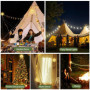 Sprifityy 10M Guirlande Lumineuse Escamotable, Solaire et Chargement USB LED Guirlande Camping avec 8 Modes D'éclairage, Télécom