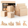 Zikenis 13 Pièces Tilleul Sculpture, 3 Tailles Blocs de Sculpture en Bois de Tilleul, pour Sculptures DIY et Tournage, Enfants A