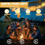 Guirlande Lumineuse De Camping,10M Guirlande Lumineuse Camping Escamotable,9 Modes D'éclairage,2500mAh USB Rechargeables,Guirlan