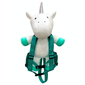 Sac à dos en peluche licorne pour nourrissons et enfants en bas âge - avec harnais de sécurité inclus - Idéal pour la garderie -