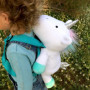 Sac à dos en peluche licorne pour nourrissons et enfants en bas âge - avec harnais de sécurité inclus - Idéal pour la garderie -