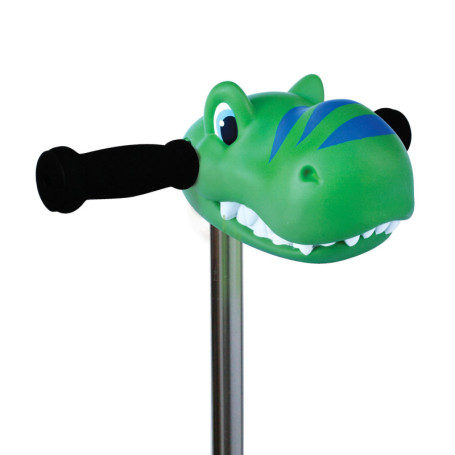 Scootaheadz - Tête de Dinosaure pour Trottinette Enfant - Accessoire pour Trottinette 2 ou 3 Roues - Dino Vert - Décoration Trot