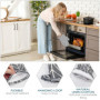 Rseuphiee Gants de Four, Résistant à la Chaleur Gant Four en Coton, 1 Paire Gant Cuisine Coton avec 4 Maniques Cuisine, Antidéra