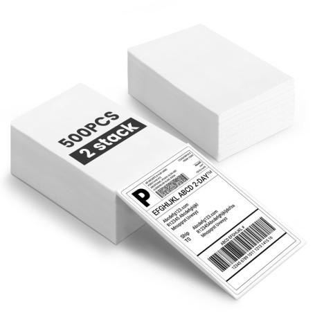 500 feuilles (2×250) etiquettes autocollantes 4" x 6", etiquette thermique 100×150mm, shipping label sans BPA, etiquettes autoco