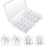 MXTIMWAN Lot de 25 Canette Machine a Coudre, Canette Plastique Bobines avec Boîte de Rangement pour Brother Singer Kenmore Janom