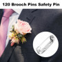 UKOFEW Barres Fermoir de Sécurité,120 Pièces Broches de Sécurité,Fermoir de Broche avec 2 Trous,Épingles de Barres pour Bijoux e