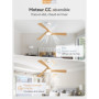 ZMISHIBO Ventilateur de Plafond avec Lumière et Télécommande, Ø132 cm, Moteur DC Silencieux, 6 Vitesses, 3 Températures de Coule