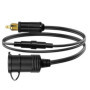 Hoembpn 30cm Prise Din Mâle Européenne Adaptateur Allume-cigare Rallonge Étanche avec Fusible 10A, 12V/24V Din Male Plug Secteur