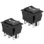 EEEKit 2 Pack interrupteurs à bascule momentané DPDT 6 broches, 20 A, double jet double pôle, pour bateau de moto de voiture ou 