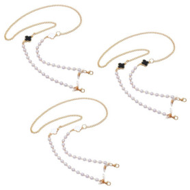 3 Pièces Chaîne De Lunettes Trèfle À Quatre Feuilles, Chaîne De Lunettes Chanceuse, Chaîne De Lunettes Antidérapante, Chaîne De 